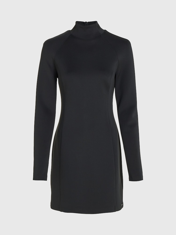 Calvin Klein Black Tech Knit Mini Dress - Image 5 of 5