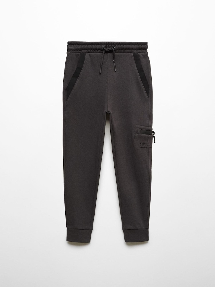 Mango Grey 100% Cotton Joggers Style Trousers - Image 1 of 3