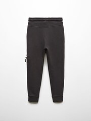 Mango Grey 100% Cotton Joggers Style Trousers - Image 2 of 3