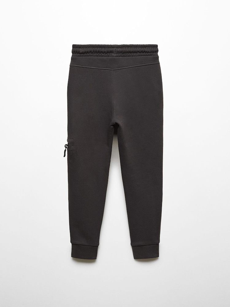 Mango Grey 100% Cotton Joggers Style Trousers - Image 2 of 3