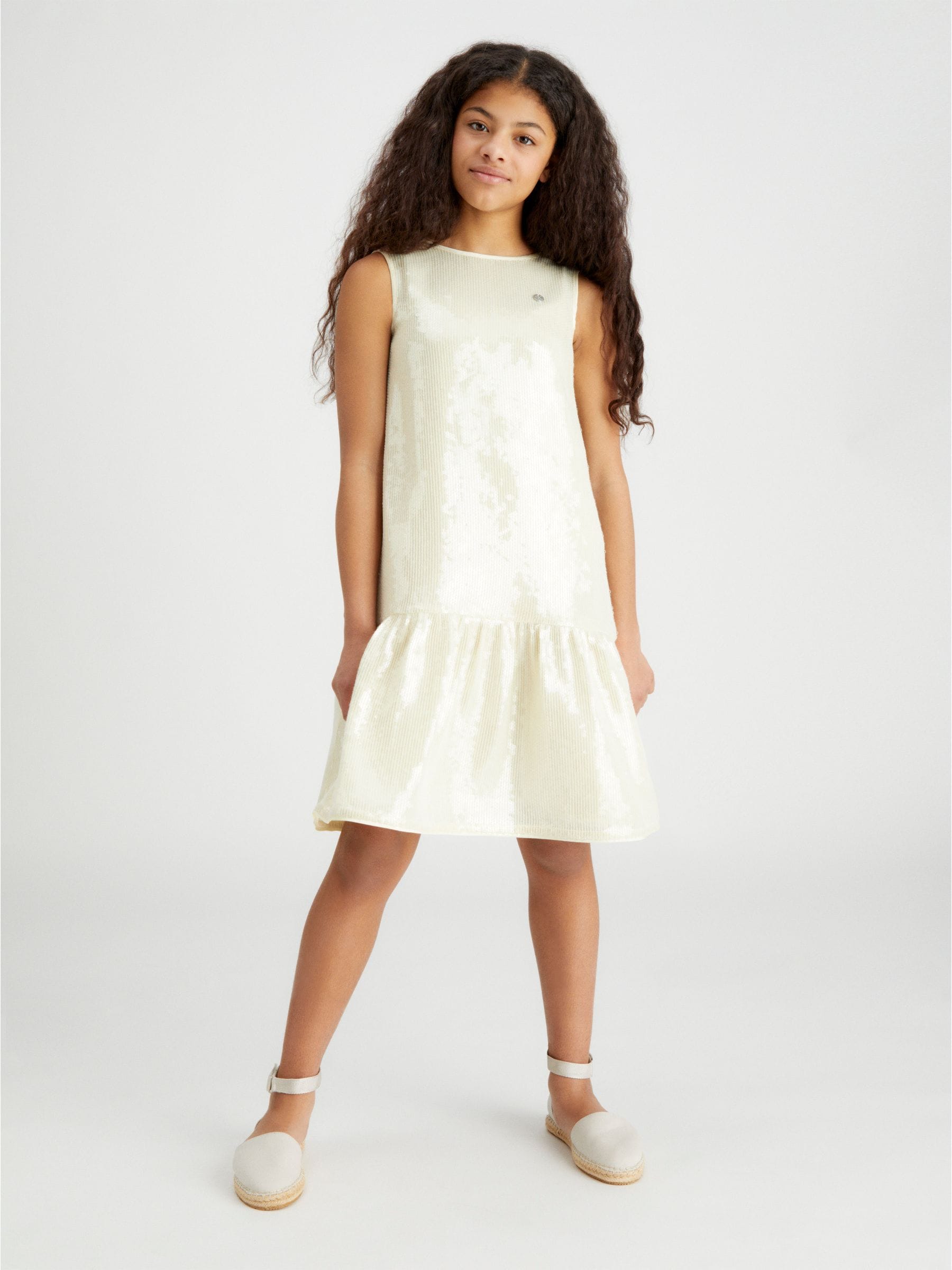 Buy Calvin Klein Jeans Gold Festive Sequin Peplum Dress from Next Canada