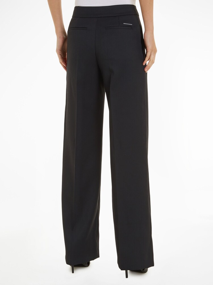 Calvin Klein Black Tailored Wide Leg Trousers - Image 2 of 6 Calvin Klein Black Tailored Wide Leg Trousers - Image 2 of 6