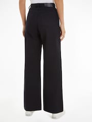 Calvin Klein Black Infinite Wide 100% Cotton Trousers - Image 2 of 6