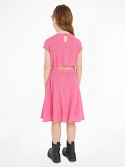 Calvin Klein Jeans Pink Crinkle Fit and Flare Dress - Image 2 of 6