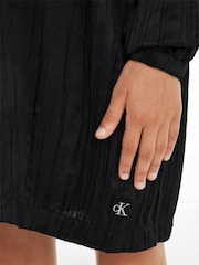 Calvin Klein Jeans Black Festive Plisse Dress - Image 3 of 6