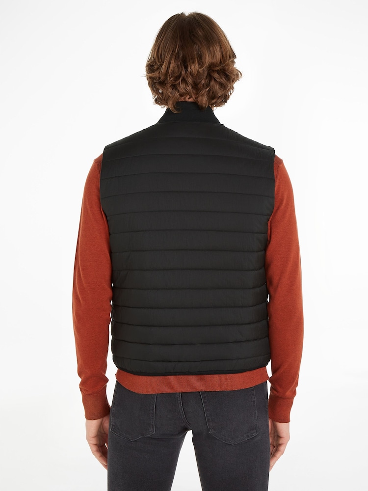 Calvin Klein Black Crinkle Quilt Gilet - Image 2 of 6