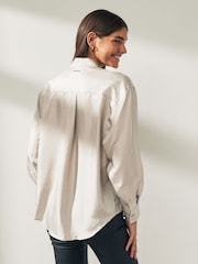 Calvin Klein Grey Silk Relaxed Shirt - Image 2 of 5