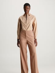 Calvin Klein Brown Relaxed 100% Cotton Shirt - Image 1 of 4