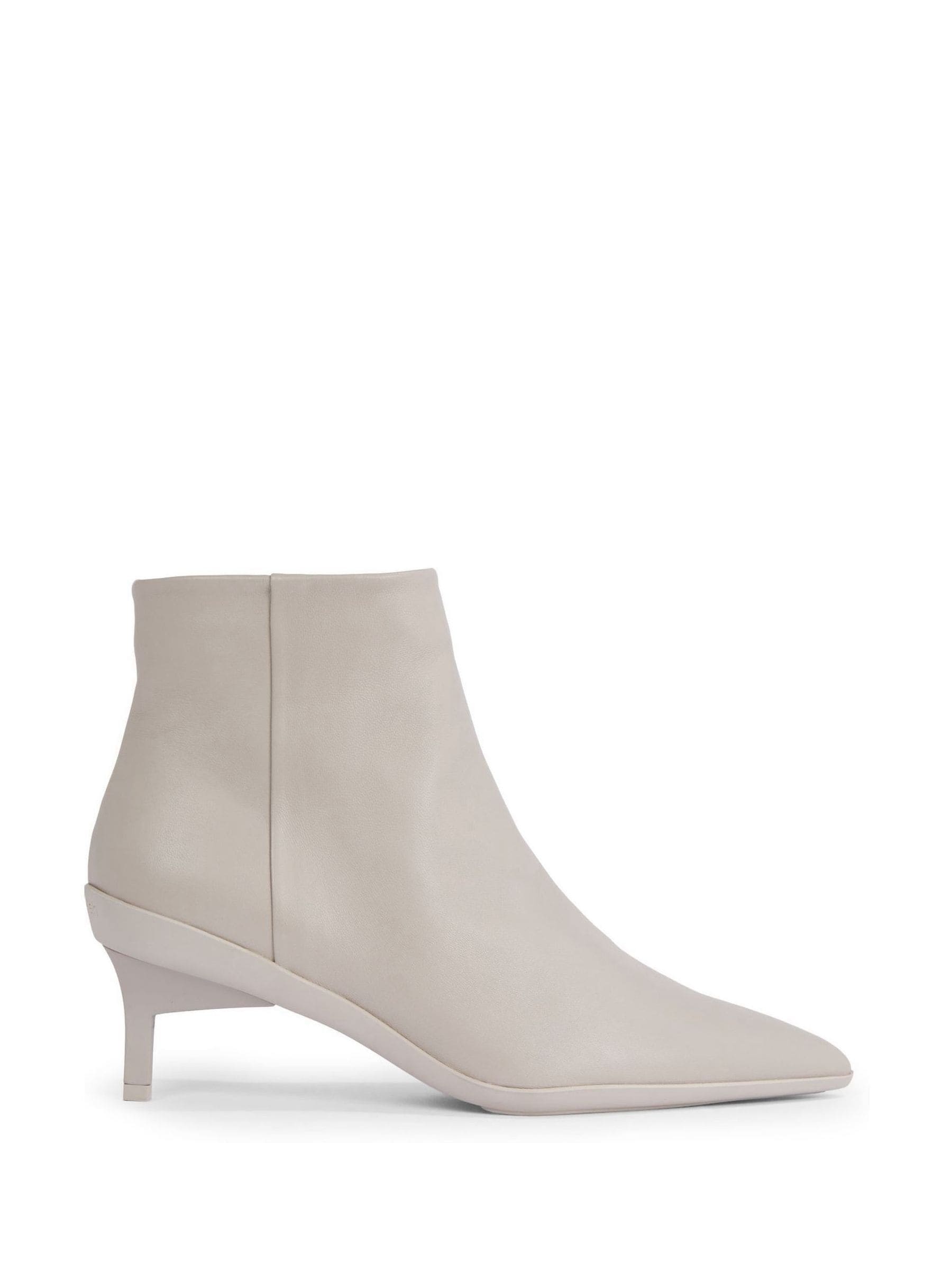 Grey ankle boots low heel shop