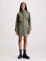 Calvin Klein Jeans Green Soft Shirt Dress - Image 1 of 6