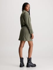 Calvin Klein Jeans Green Soft Shirt Dress - Image 2 of 6