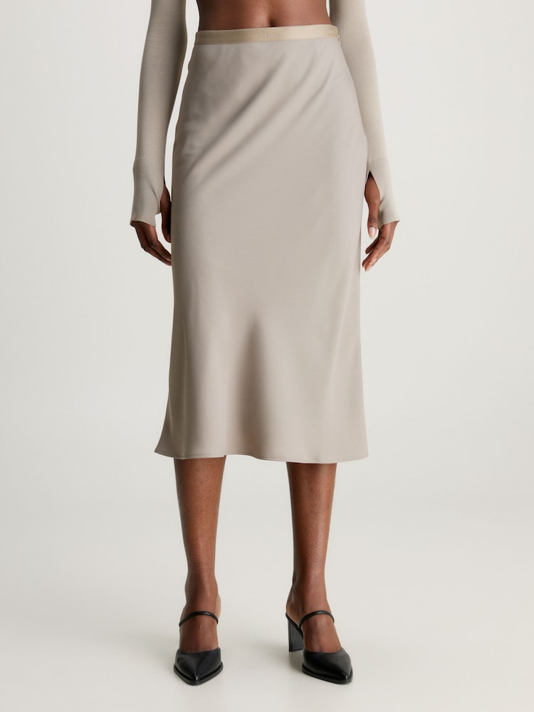 Calvin Klein Grey Midi Skirt - Image 1 of 3