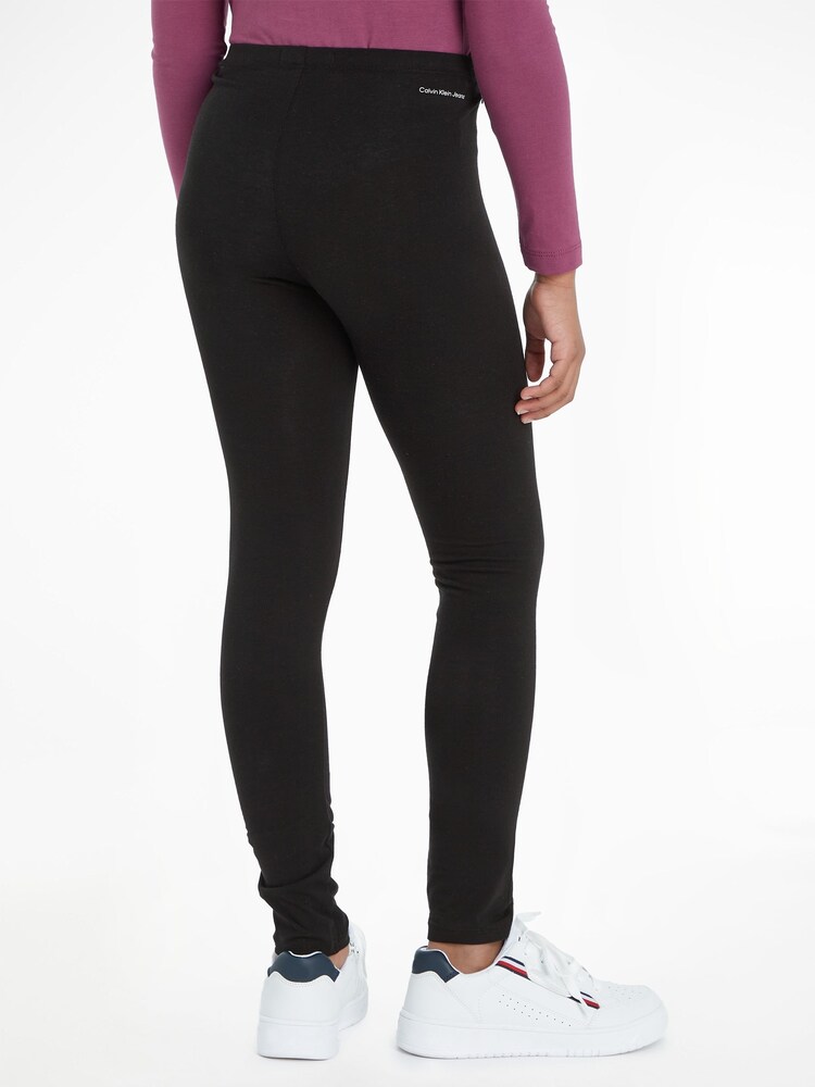 Calvin Klein Jeans Black Monogram Logo Leggings - Image 2 of 6