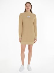 Rochie cu emblemă țesută Pulover Natural din țesătură Calvin Klein Jeans - Image 1 of 6