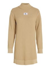 Rochie cu emblemă țesută Pulover Natural din țesătură Calvin Klein Jeans - Image 4 of 6