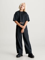 Calvin Klein Jeans Black Festive Plisse Top - Image 4 of 6