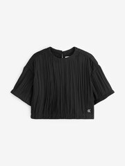 Calvin Klein Jeans Black Festive Plisse Top - Image 5 of 6