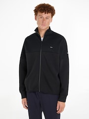 Calvin Klein Black Mix Media Interlock Jacket - Image 1 of 6