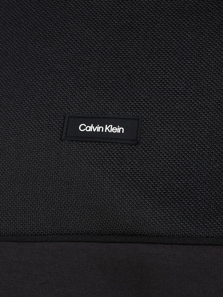 Calvin Klein Black Mix Media Interlock Jacket - Image 6 of 6