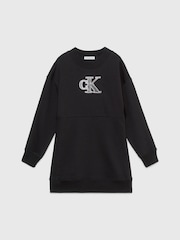 Calvin Klein Jeans obleka v kovinskem odtenku z monogramom - Slika 5 iz 6