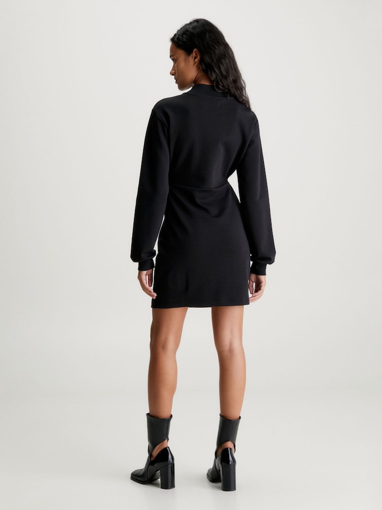 Calvin Klein Jeans Wrap Sweater Black Dress - Image 2 of 5