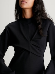 Calvin Klein Jeans Wrap Sweater Black Dress - Image 4 of 5