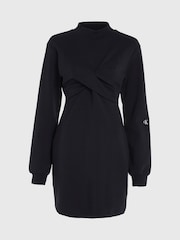 Calvin Klein Jeans Wrap Sweater Black Dress - Image 5 of 5