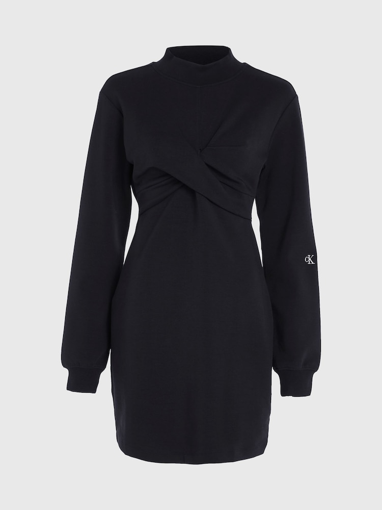 Calvin Klein Jeans Wrap Sweater Black Dress - Image 5 of 5