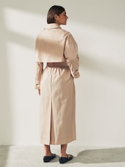 Calvin Klein Cream Tech Cotton Trench Coat - Image 2 of 8