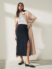 Calvin Klein Cream Tech Cotton Trench Coat - Image 3 of 8