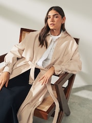 Calvin Klein Cream Tech Cotton Trench Coat - Image 4 of 8