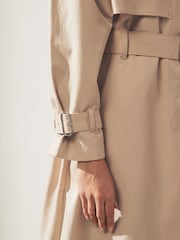 Calvin Klein Cream Tech Cotton Trench Coat - Image 6 of 8