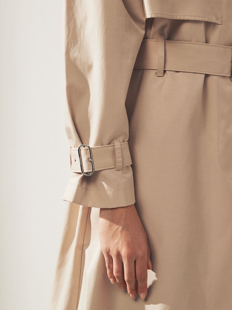 Calvin Klein Cream Tech Cotton Trench Coat - Image 6 of 8