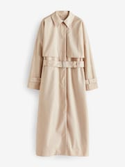 Calvin Klein Cream Tech Cotton Trench Coat - Image 8 of 8