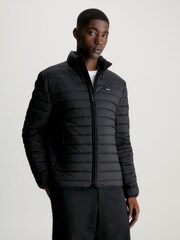 Calvin Klein Black Crinkle Quilt Jacket - Image 1 of 6