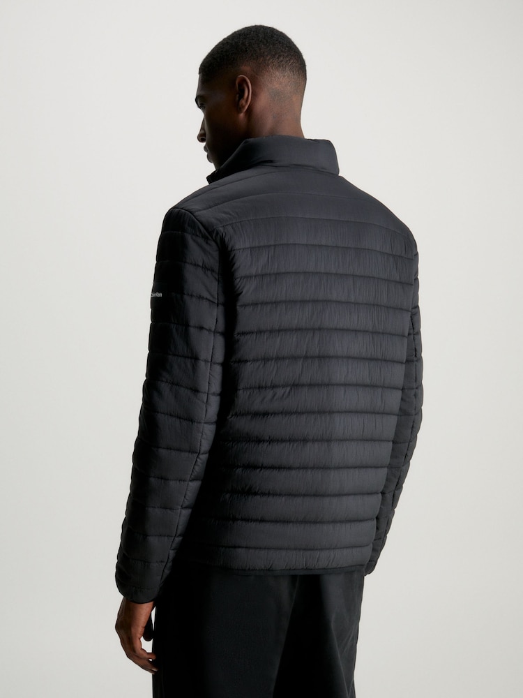 Calvin Klein Black Crinkle Quilt Jacket - Image 2 of 6