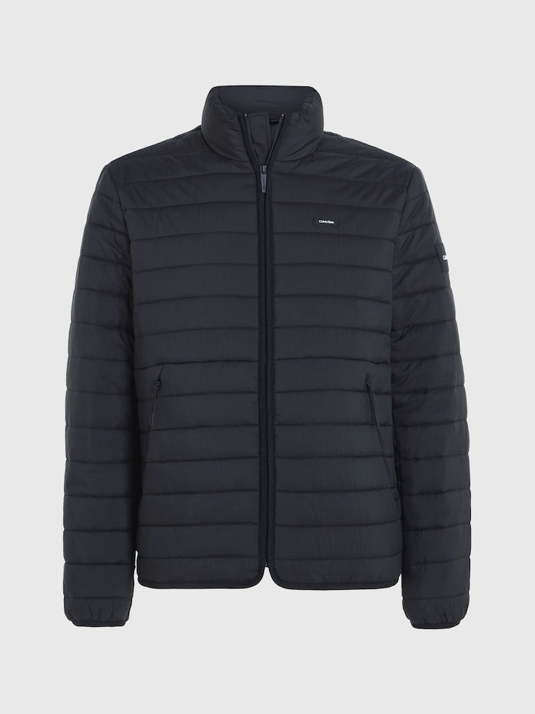 Calvin Klein Black Crinkle Quilt Jacket - Image 6 of 6