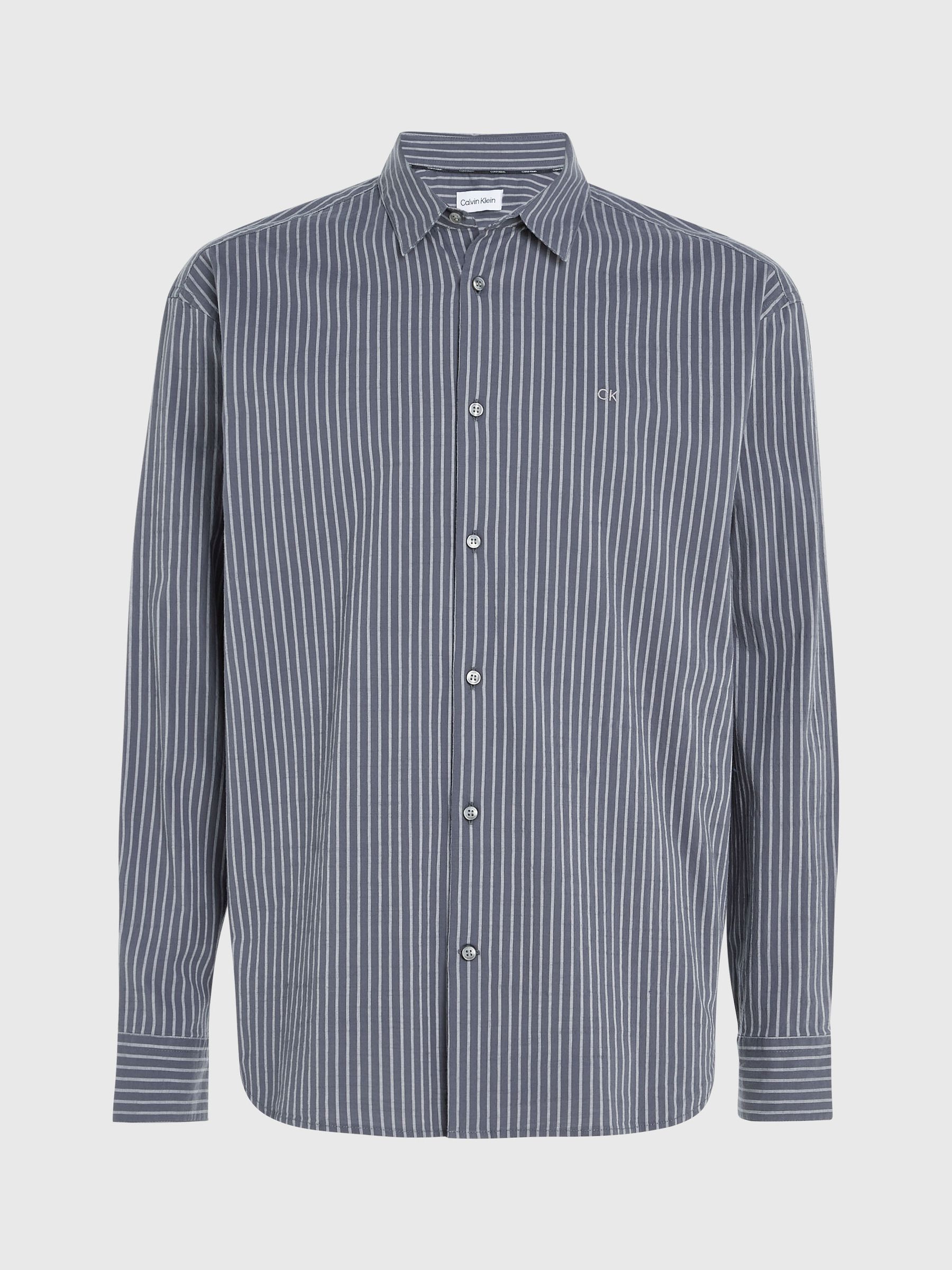 Buy Calvin Klein Grey Stretch Stripe Shirt from Next USA