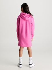 Calvin Klein Jeans Pink 100% Cotton Puff Hero Logo Sweat Dress - Image 2 of 6