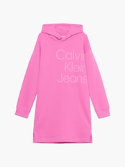 Calvin Klein Jeans Pink 100% Cotton Puff Hero Logo Sweat Dress - Image 6 of 6