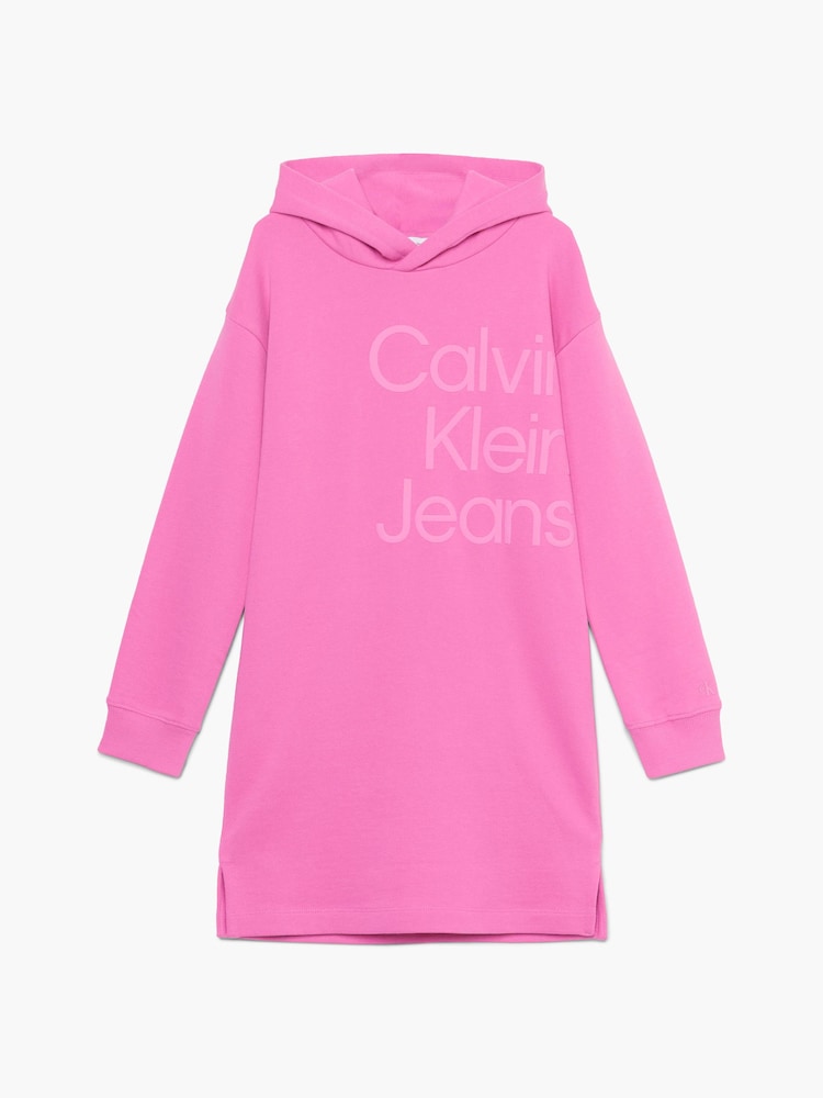 Calvin Klein Jeans Pink 100% Cotton Puff Hero Logo Sweat Dress - Image 6 of 6 Calvin Klein Jeans Pink 100% Cotton Puff Hero Logo Sweat Dress - Image 6 of 6
