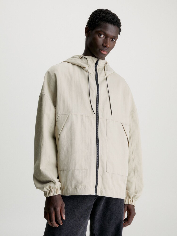 Calvin Klein Jeans Grey Seasonal Windbreaker Jacket - Image 1 of 5