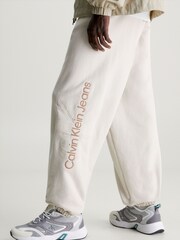 Calvin Klein Jeans Cream Wash Monologo 100% Cotton Joggers - Image 4 of 6