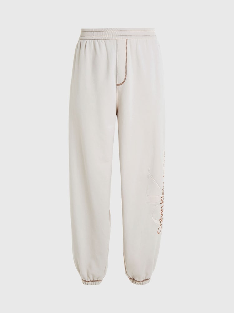 Calvin Klein Jeans Cream Wash Monologo 100% Cotton Joggers - Image 6 of 6