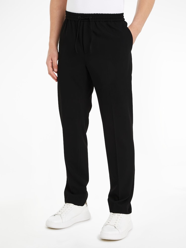 Calvin Klein Black Soft Twill Joggers - Image 1 of 6 Calvin Klein Black Soft Twill Joggers - Image 1 of 6