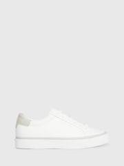 Calvin Klein White Vulcanised Diamond Trainers - Image 1 of 6