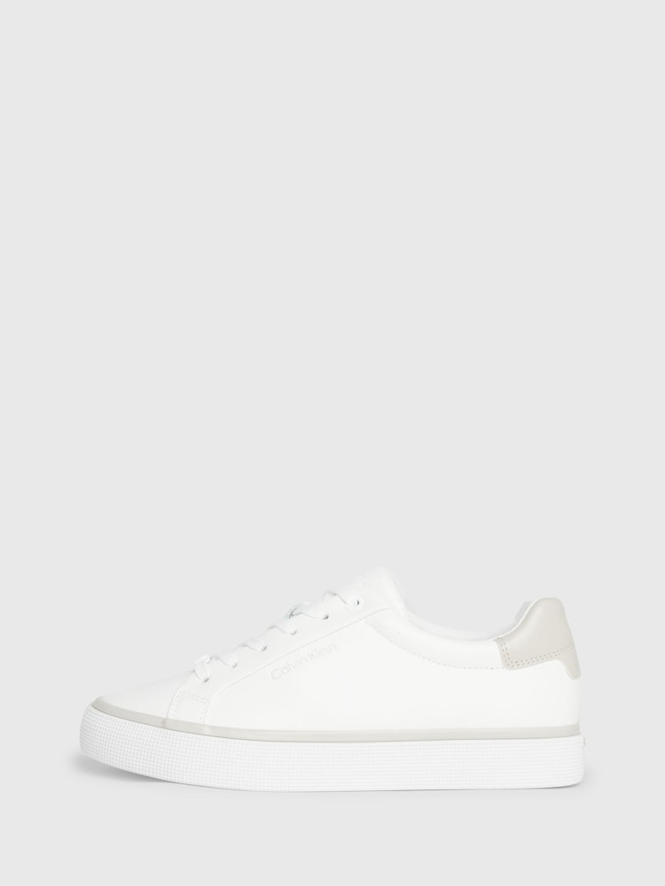 Calvin Klein White Vulcanised Diamond Trainers - Image 2 of 6