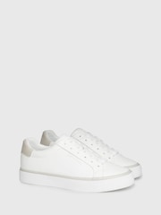 Calvin Klein White Vulcanised Diamond Trainers - Image 3 of 6