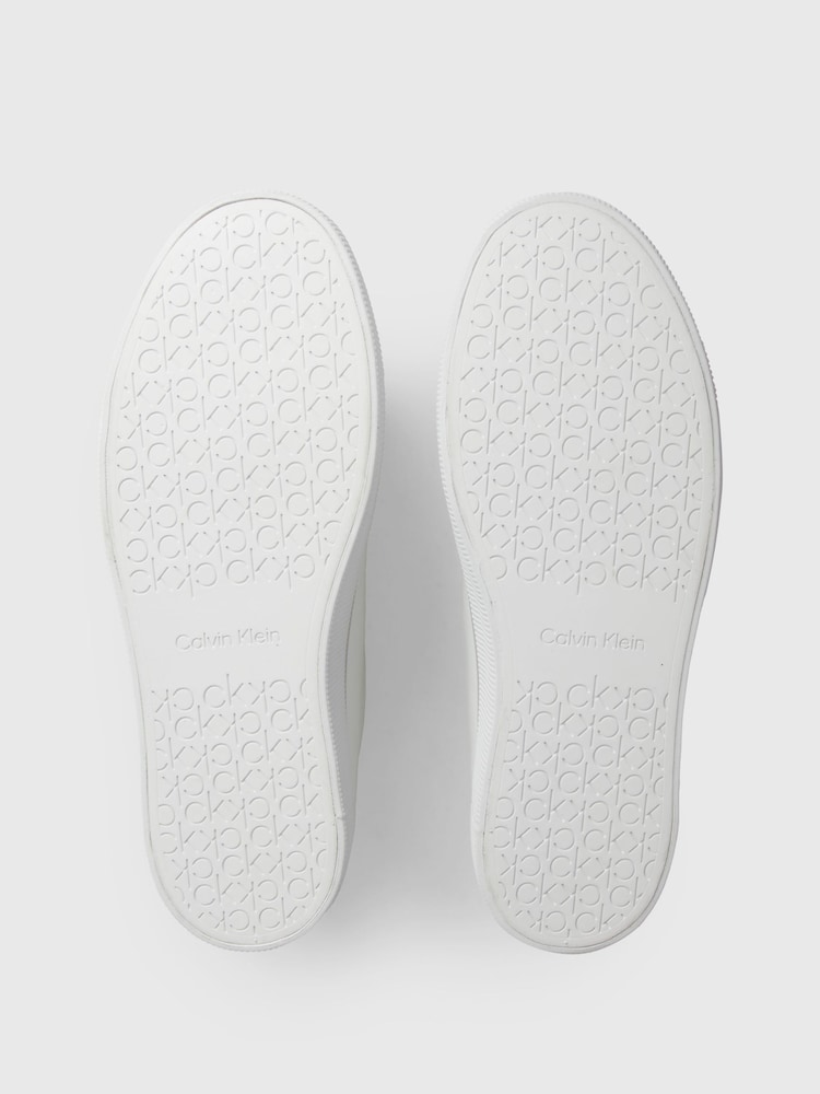 Calvin Klein White Vulcanised Diamond Trainers - Image 6 of 6