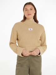 Calvin Klein Jeans Washed Monologo Natural Sweater - Image 1 of 6